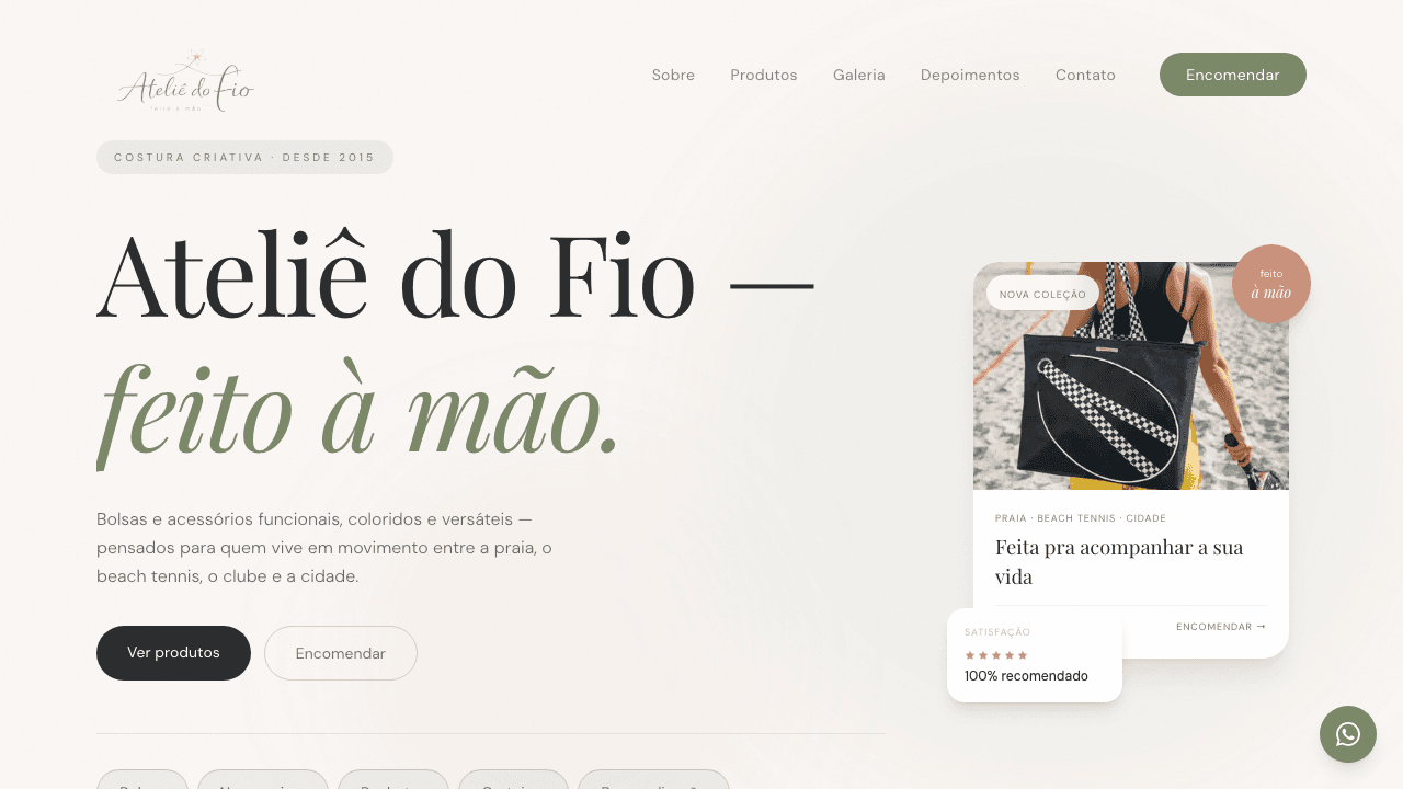 Screenshot do projeto ATELIÊ DO FIO