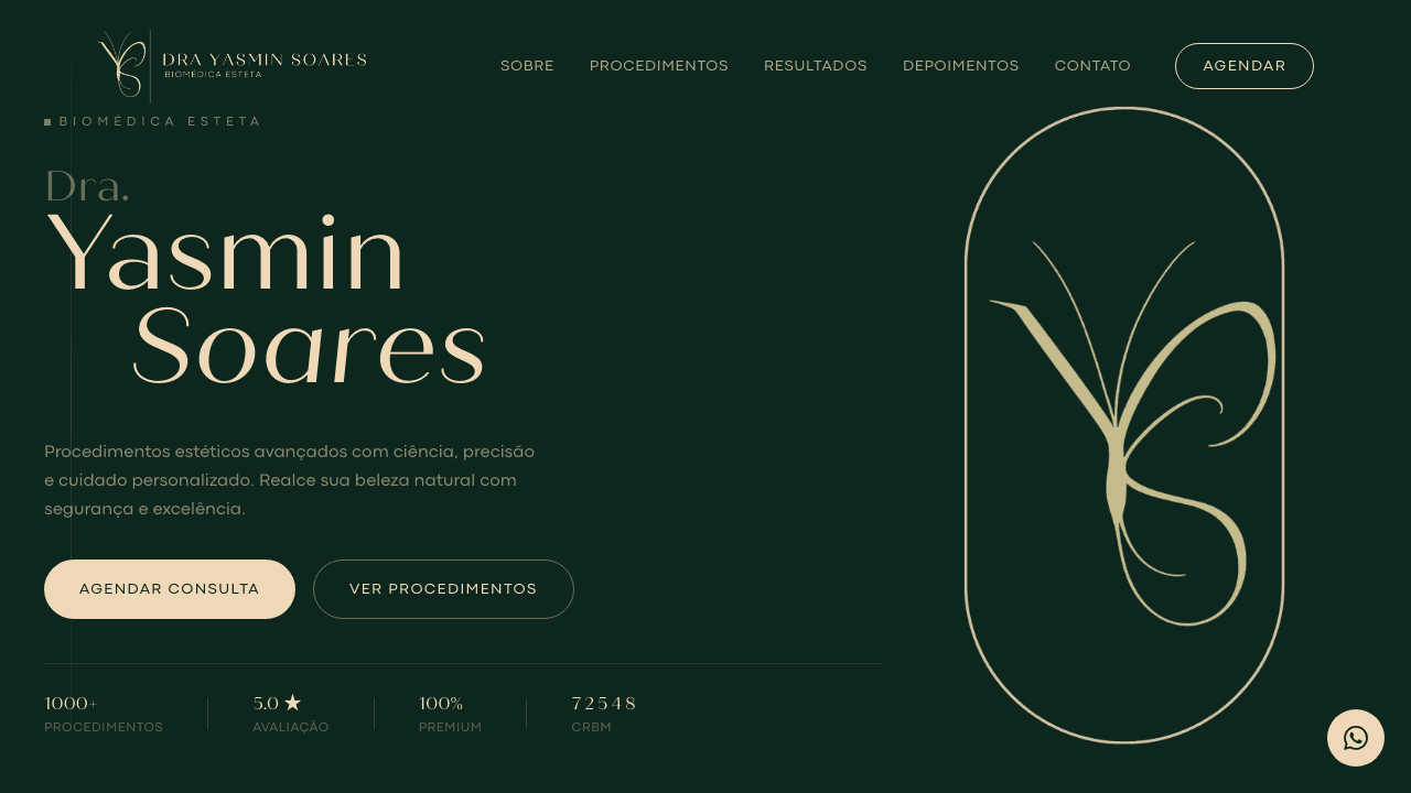 Screenshot do projeto DRA. YASMIN